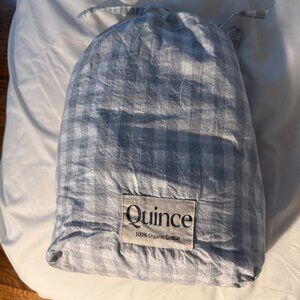 quince fitted sheet 2 std case blueish gray cottage organic cotton percale set